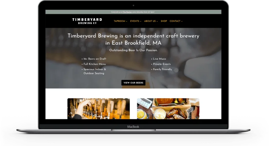 Timberyard Website mockup on Desktop